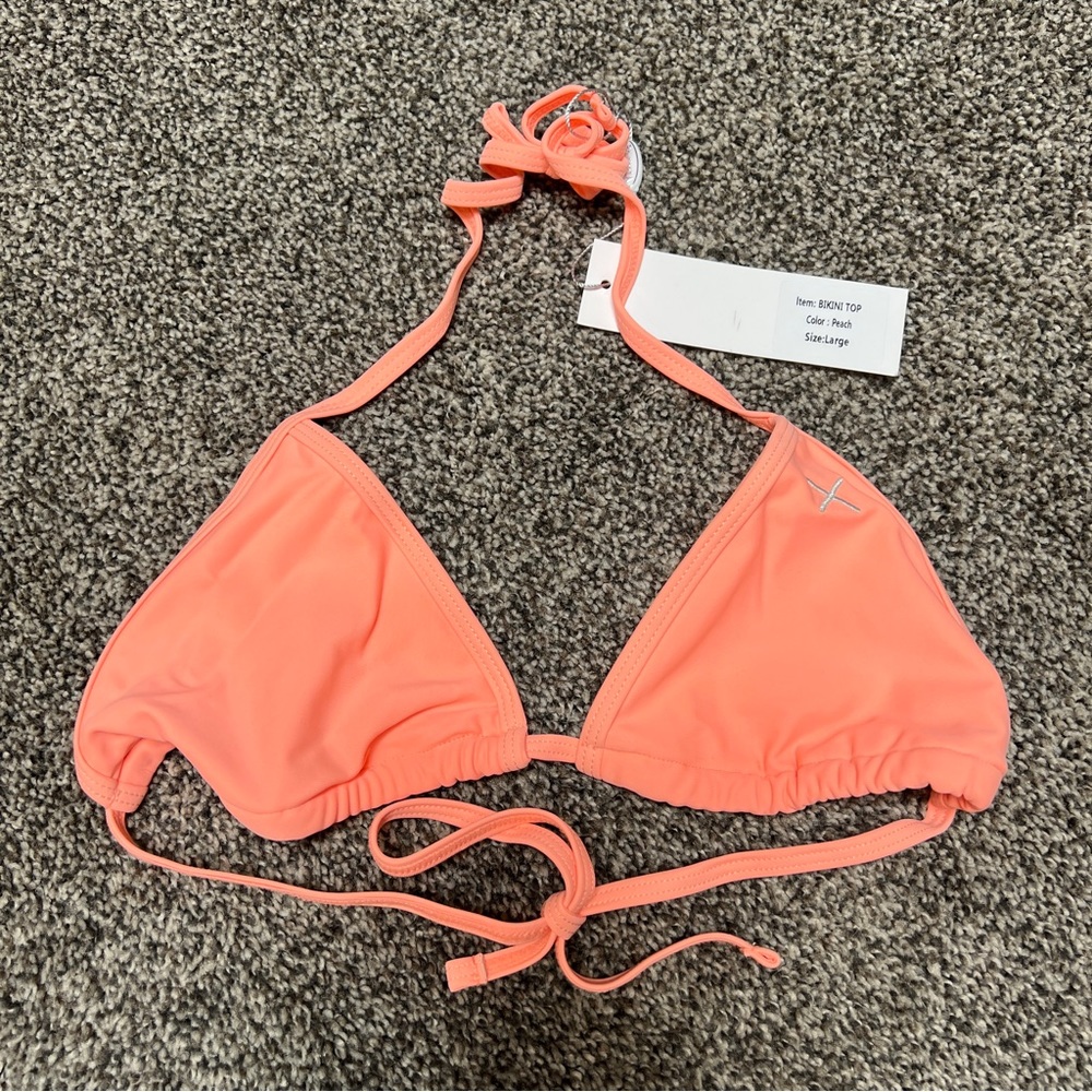 NWT BoutineLA Peach Bikini Top II. Size L